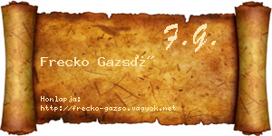 Frecko Gazsó névjegykártya